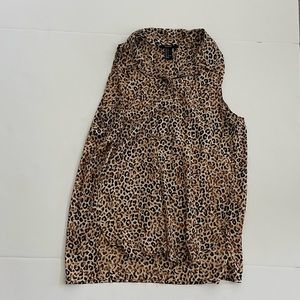 Animal print collard tank top